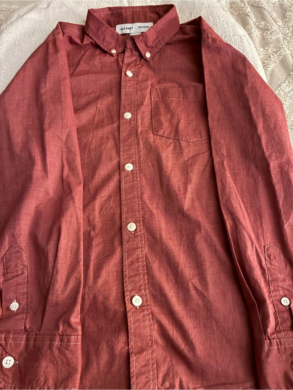 Pre-owned Boys XL Old Navy Button-Down Shirt in terracotta or brick red